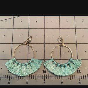 Aqua Hoop Earrings